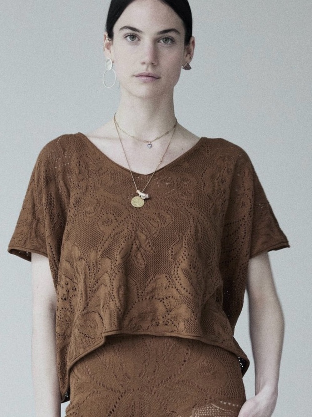 misha & puff adult lace cropped tee resin - rare